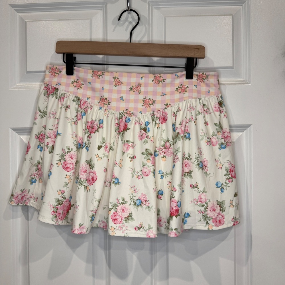 AS Revival Floral Gingham Tennis Skirt and Sports Tank 2 Piece Set Size XL - Picture 8 of 12